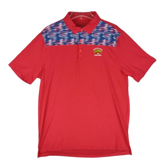 US Open 121st Torrey Pines Mens L Performance Golf Polo Shirt Red Blue Space Dye - Picture 1 of 5